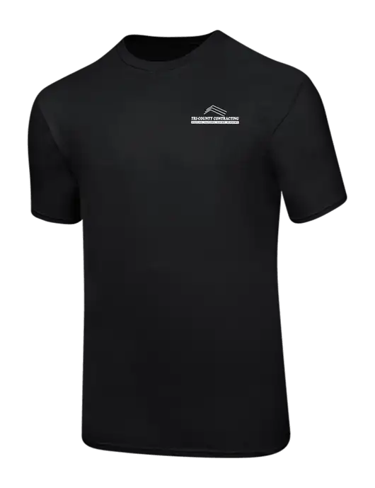 Ring Spun Jet Black 4.5 oz T-Shirt w/Tri-County Logo