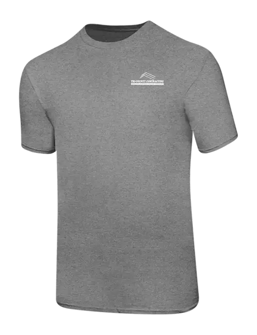 Ring Spun Light Heather Grey 4.5 oz T-Shirt w/Tri-County Logo