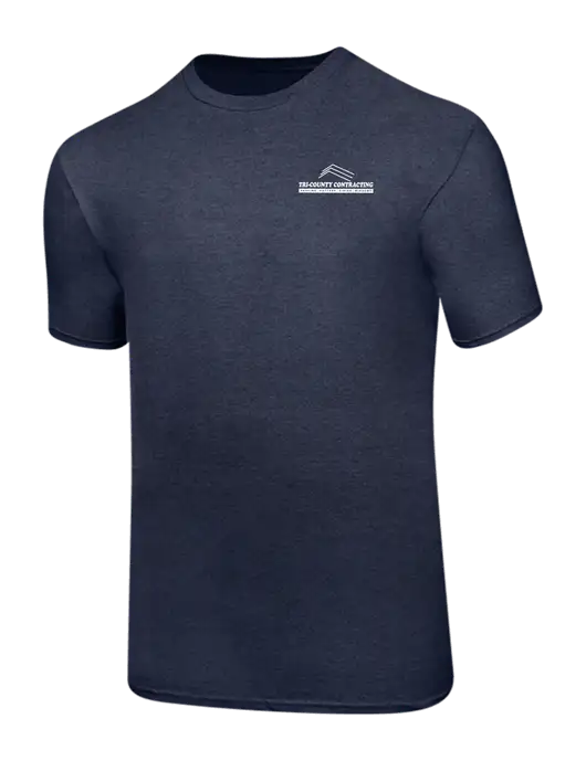 Ring Spun Heather Navy 4.5 oz T-Shirt w/Tri-County Logo