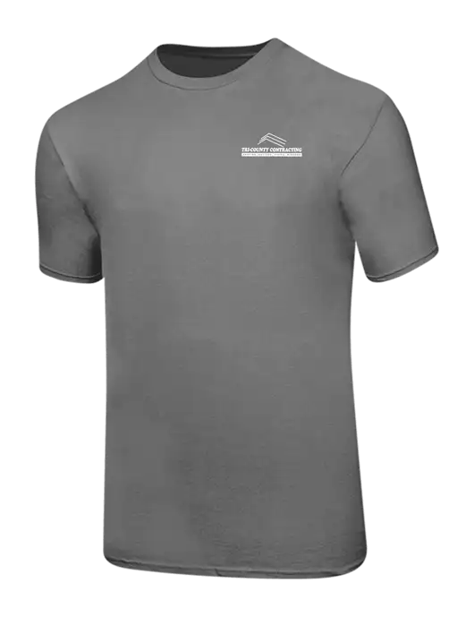 Ring Spun Medium Grey 4.5 oz T-Shirt w/Tri-County Logo