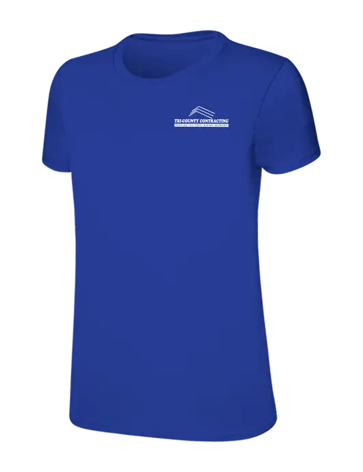 Womens Ring Spun Royal 4.5 oz T-Shirt w/Tri-County Logo