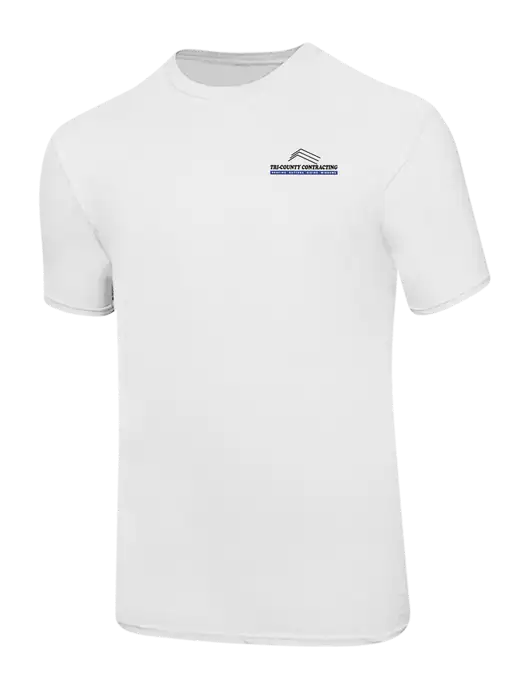 Ring Spun White 4.5 oz T-Shirt w/Tri-County Logo
