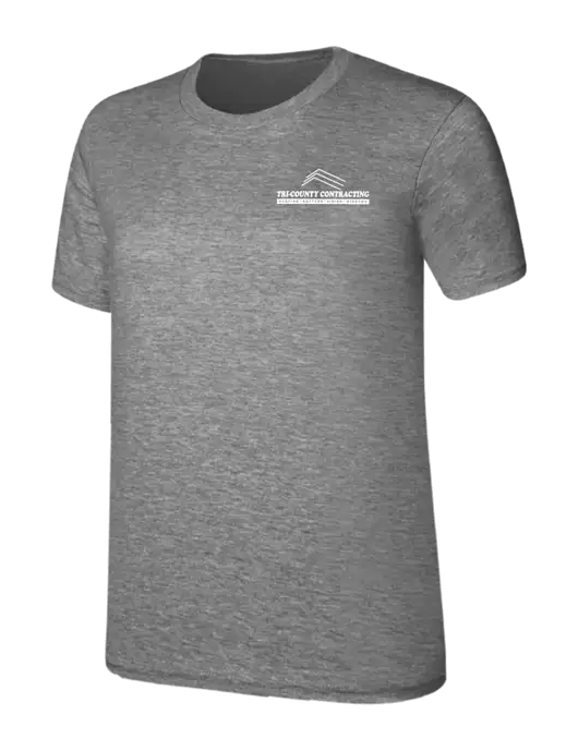 Womens Ring Spun Light Grey Heather 4.5 oz T-Shirt w/Tri-County Logo