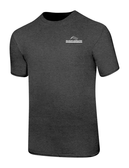 Ring Spun Dark Heather Grey 4.5 oz T-Shirt w/Tri-County Logo