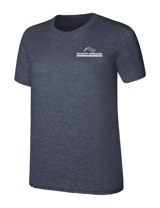 Womens Ring Spun Heather Navy 4.5 oz T-Shirt w/Tri-County Logo