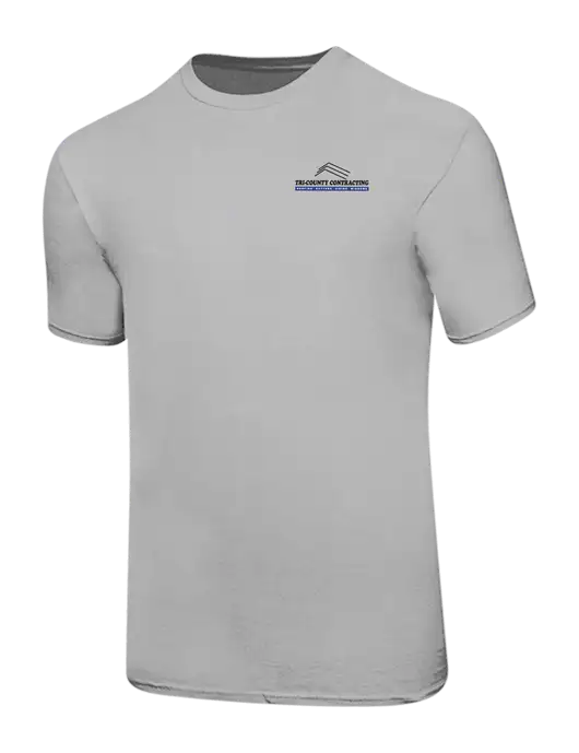 Ring Spun Silver 4.5 oz T-Shirt w/Tri-County Logo