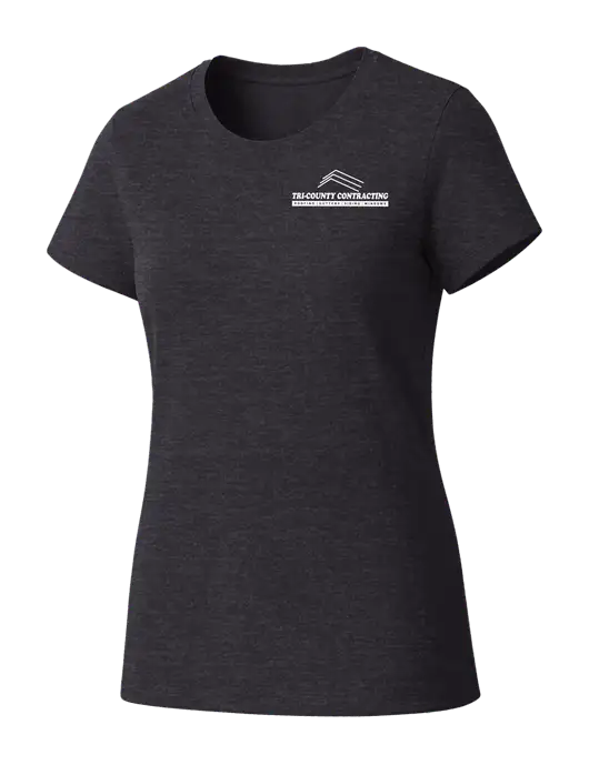 Womens Seriously Soft Heathered Charcoal T-Shirt w/Tri-County Logo