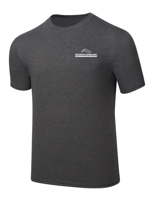 Simply Soft Heathered Charcoal 4.5oz  Poly/Combed Ring Spun Cotton T-Shirt w/Tri-County Logo