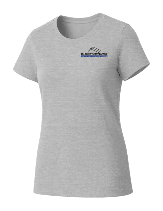 Womens Seriously Soft Light Heathered Grey T-Shirt w/Tri-County Logo