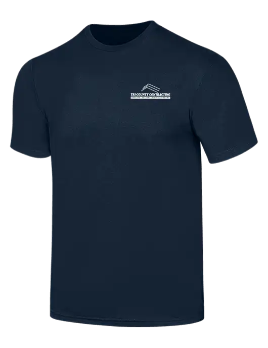 Simply Soft Navy 4.5oz  Poly/Combed Ring Spun Cotton T-Shirt w/Tri-County Logo