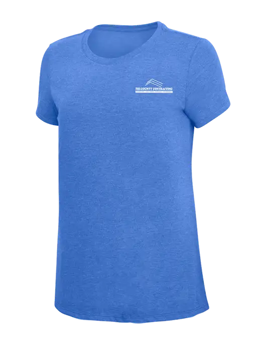 Womens Simply Soft Royal Frost 4.5oz  Poly/Combed Ring Spun Cotton T-Shirt w/Tri-County Logo