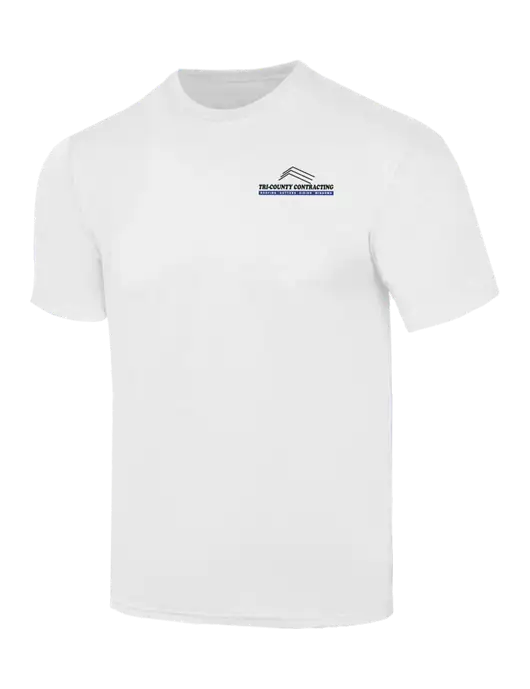 Simply Soft White 4.5oz  Poly/Combed Ring Spun Cotton T-Shirt w/Tri-County Logo
