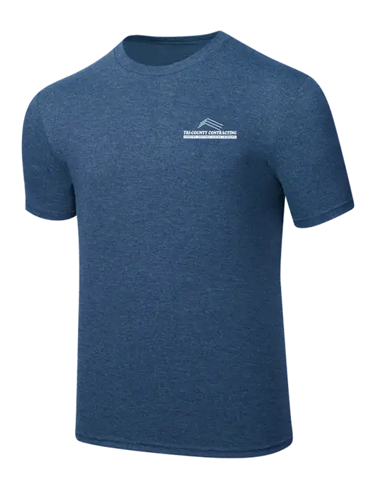 Simply Soft Heathered Navy 4.5oz  Poly/Combed Ring Spun Cotton T-Shirt w/Tri-County Logo