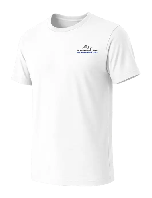 BELLA+CANVAS White Blend CVC Short Sleeve Tee w/Tri-County Logo