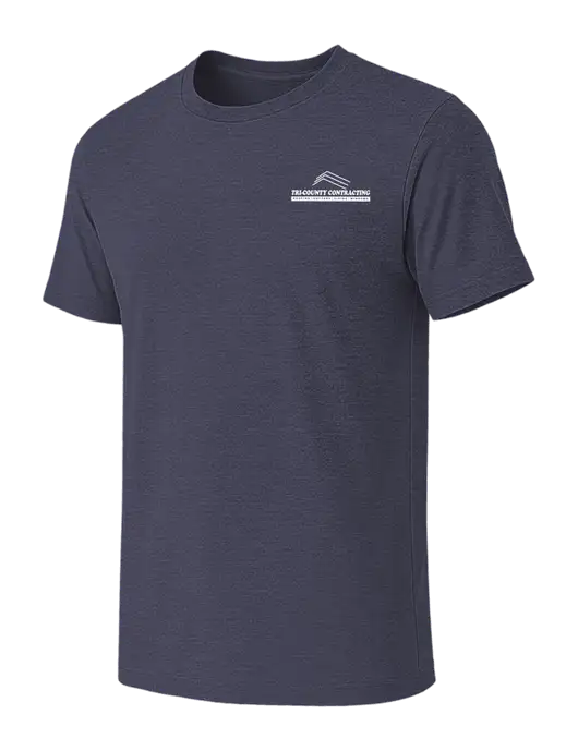 BELLA+CANVAS Heather Navy CVC Short Sleeve Tee w/Tri-County Logo