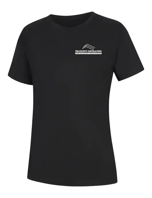 Womens Black Core Blend Tee w/Tri-County Logo