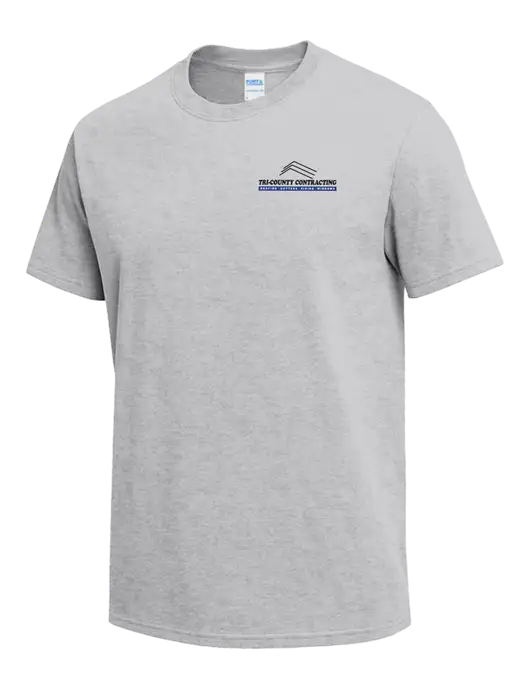 Light Grey Heather Heavyweight 6.1 oz T-Shirt w/Tri-County Logo