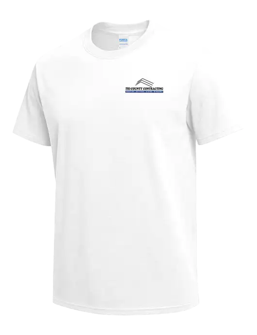 White Heavyweight 6.1 oz T-Shirt w/Tri-County Logo
