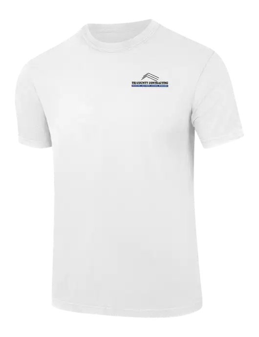 Comfort Colors 6.1 oz White Heavyweight Ring Spun T-Shirt w/Tri-County Logo