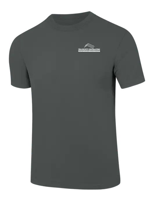 Comfort Colors 6.1 oz Dark Grey Heather Heavyweight Ring Spun T-Shirt w/Tri-County Logo