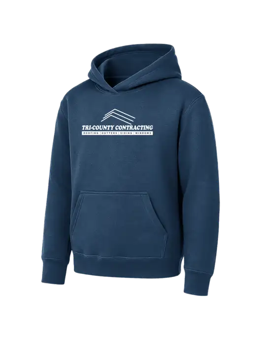Youth Navy 7.8 oz Pullover Hooded Sweatshirt w/Tri-County Logo