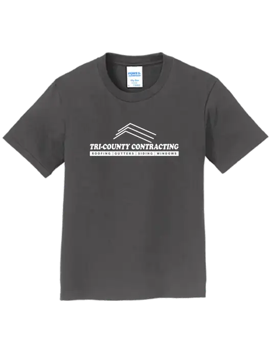 Youth Ring Spun Charcoal 4.5 oz T-Shirt w/Tri-County Logo