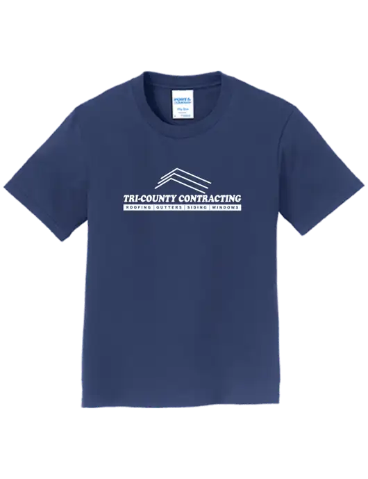 Youth Ring Spun Navy 4.5 oz T-Shirt w/Tri-County Logo