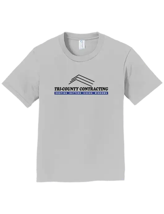 Youth Ring Spun Silver 4.5 oz T-Shirt w/Tri-County Logo